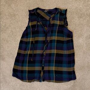 Torrid Multicolor Plaid Sleeveless Blouse